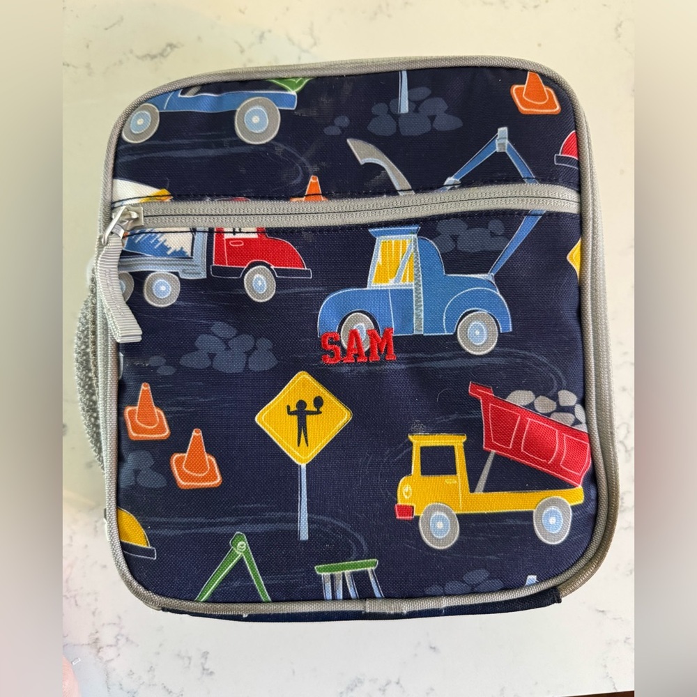 Pottery Barn Construction Vehicle Themed Kids Lunch Bag